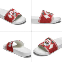 Power Red Ranger Santa Claus Slide Sandals Funny Christmas - Wonder Print Shop