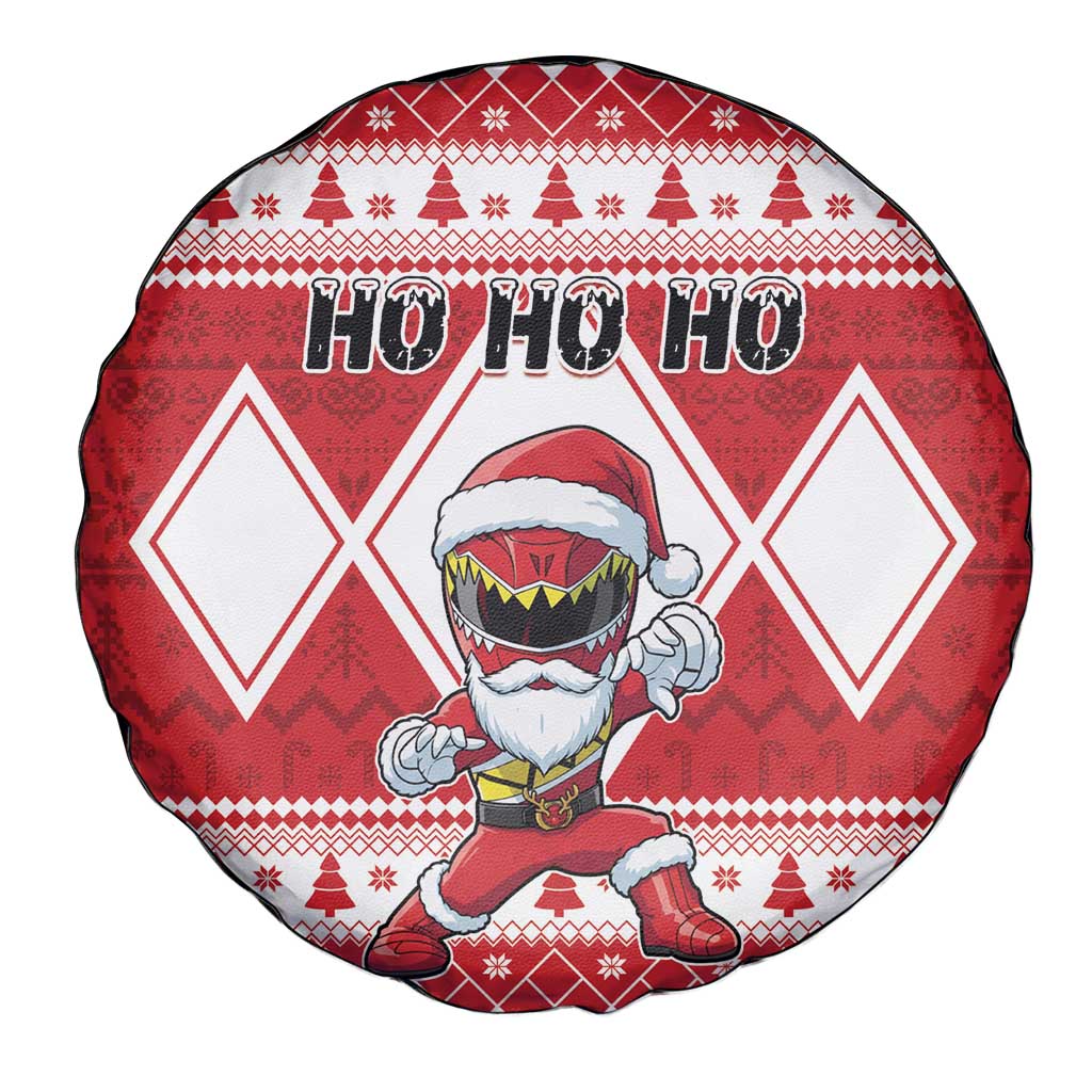 Power Red Ranger Santa Claus Spare Tire Cover Funny Christmas - Wonder Print Shop
