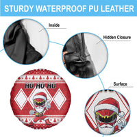 Power Red Ranger Santa Claus Spare Tire Cover Funny Christmas - Wonder Print Shop