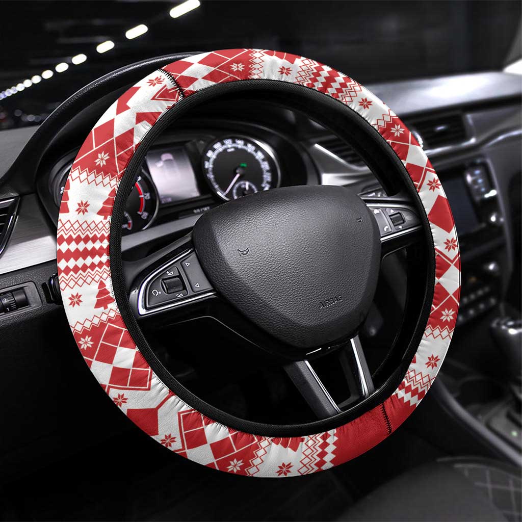 Power Red Ranger Santa Claus Steering Wheel Cover Funny Christmas - Wonder Print Shop