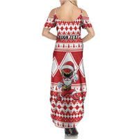 Personalized Power Red Ranger Santa Claus Summer Maxi Dress Funny Christmas - Wonder Print Shop