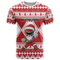 Personalized Power Red Ranger Santa Claus T Shirt Funny Christmas - Wonder Print Shop