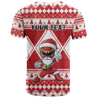 Personalized Power Red Ranger Santa Claus T Shirt Funny Christmas - Wonder Print Shop