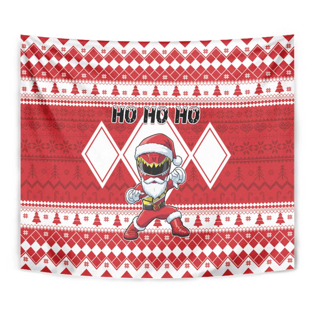 Power Red Ranger Santa Claus Tapestry Funny Christmas - Wonder Print Shop