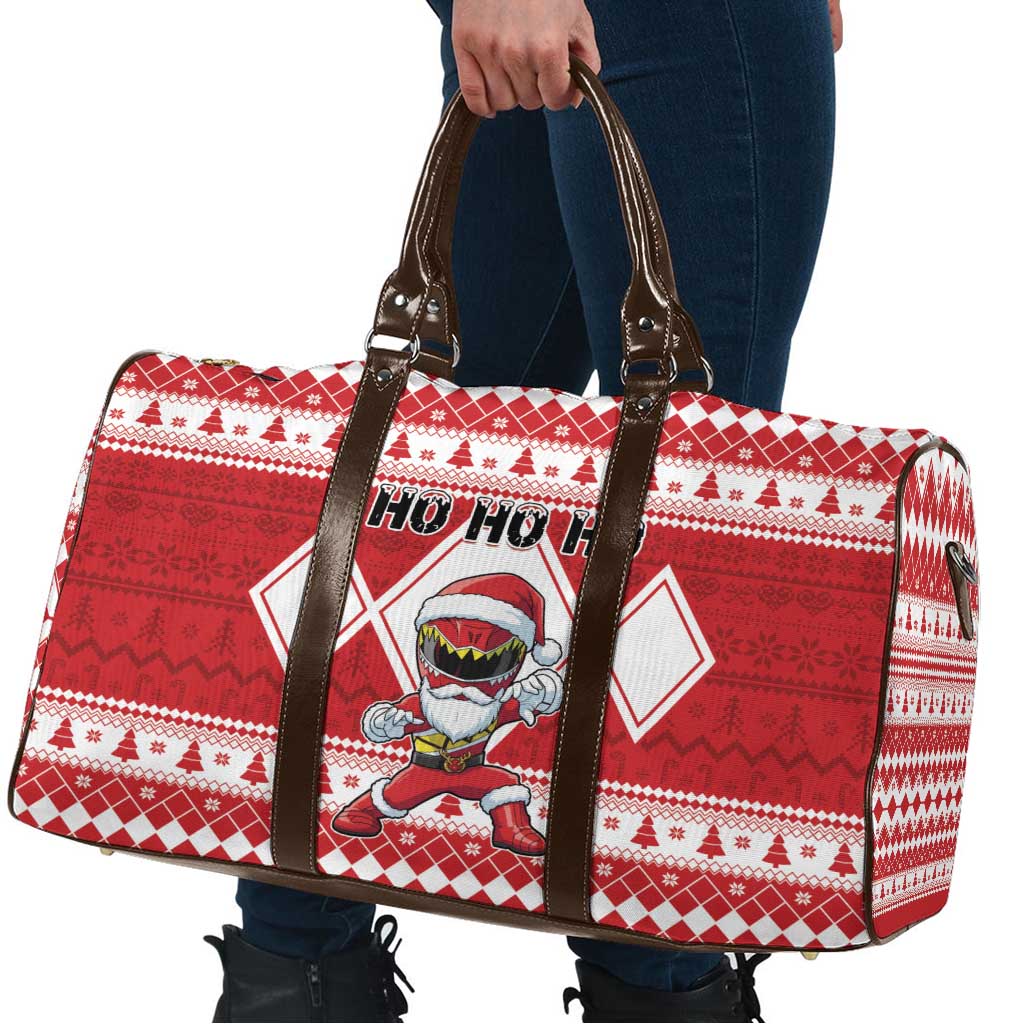 Power Red Ranger Santa Claus Travel Bag Funny Christmas - Wonder Print Shop