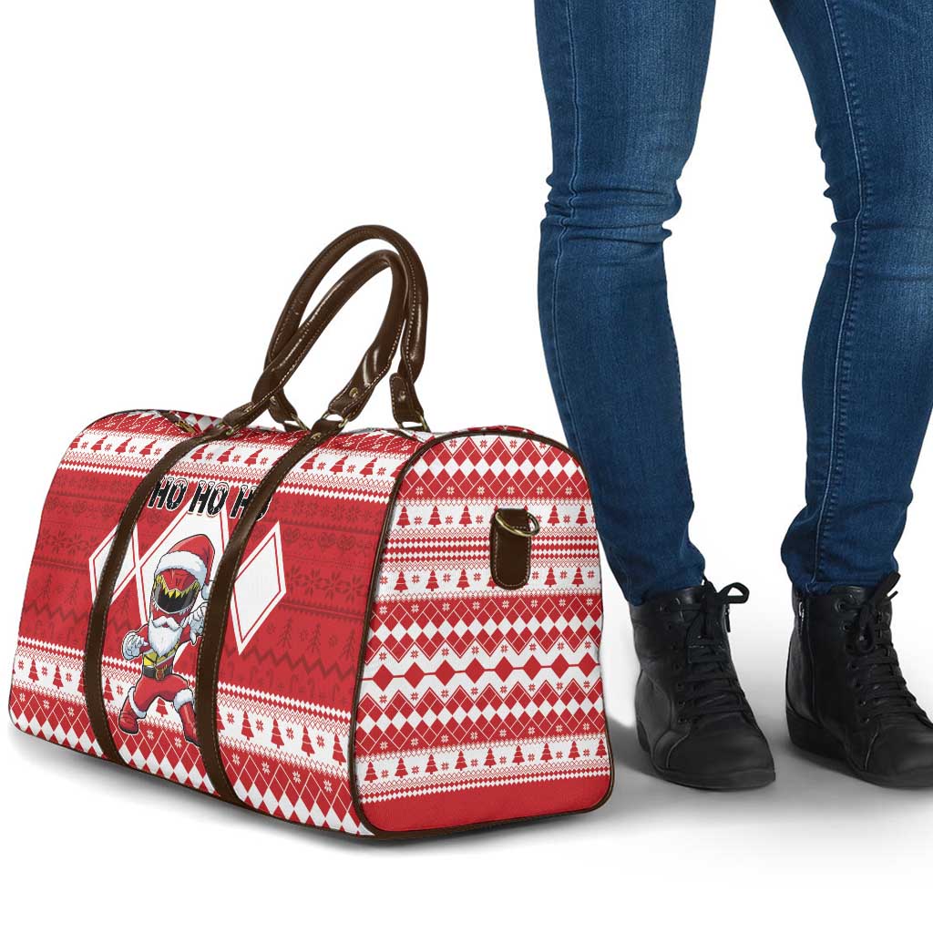 Power Red Ranger Santa Claus Travel Bag Funny Christmas - Wonder Print Shop