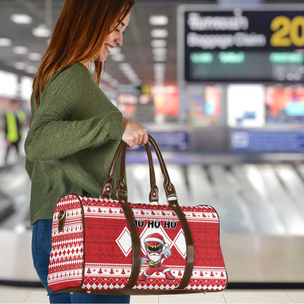 Power Red Ranger Santa Claus Travel Bag Funny Christmas - Wonder Print Shop