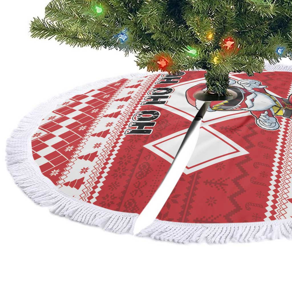 Power Red Ranger Santa Claus Tree Skirt Funny Christmas - Wonder Print Shop