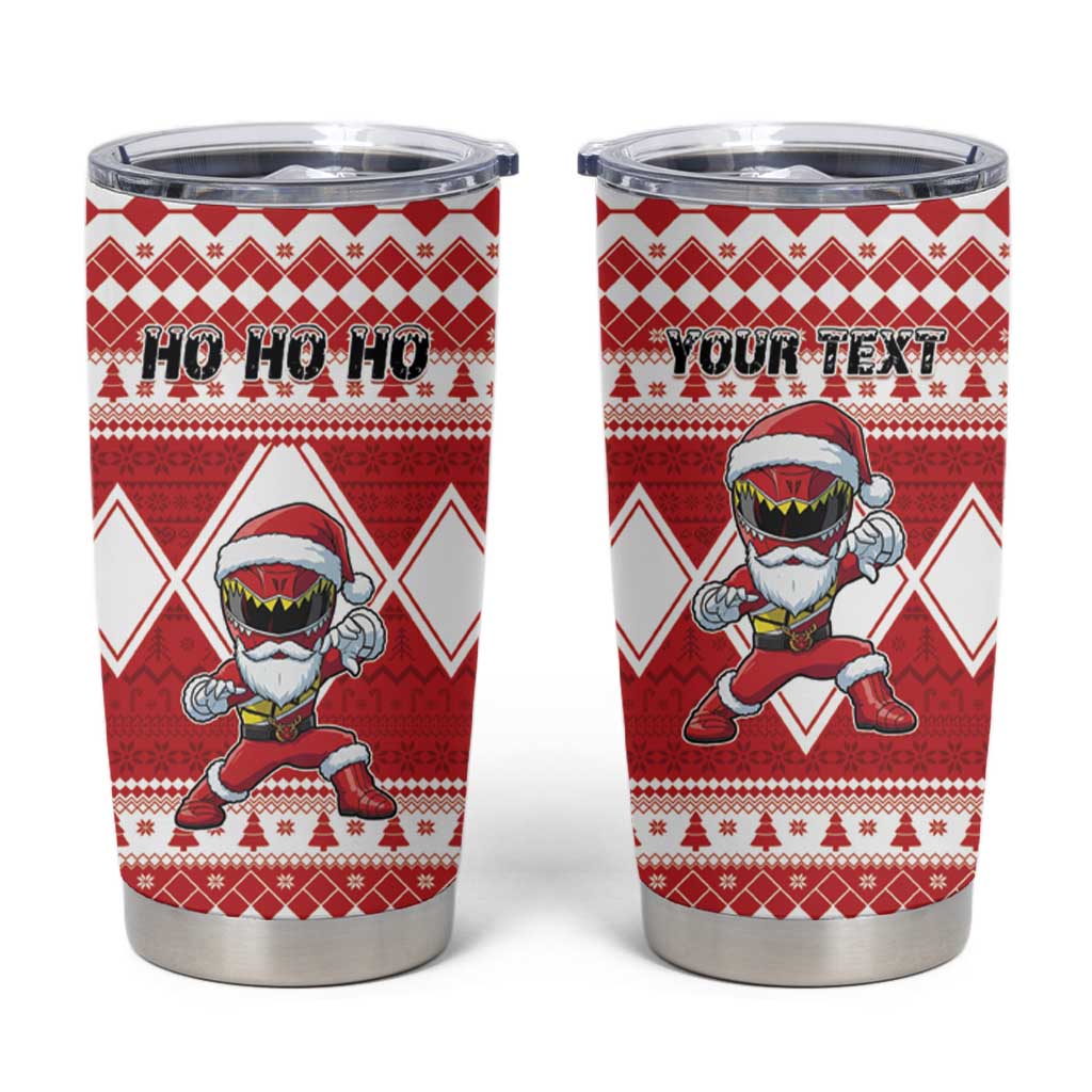 Personalized Power Red Ranger Santa Claus Tumbler Cup Funny Christmas - Wonder Print Shop