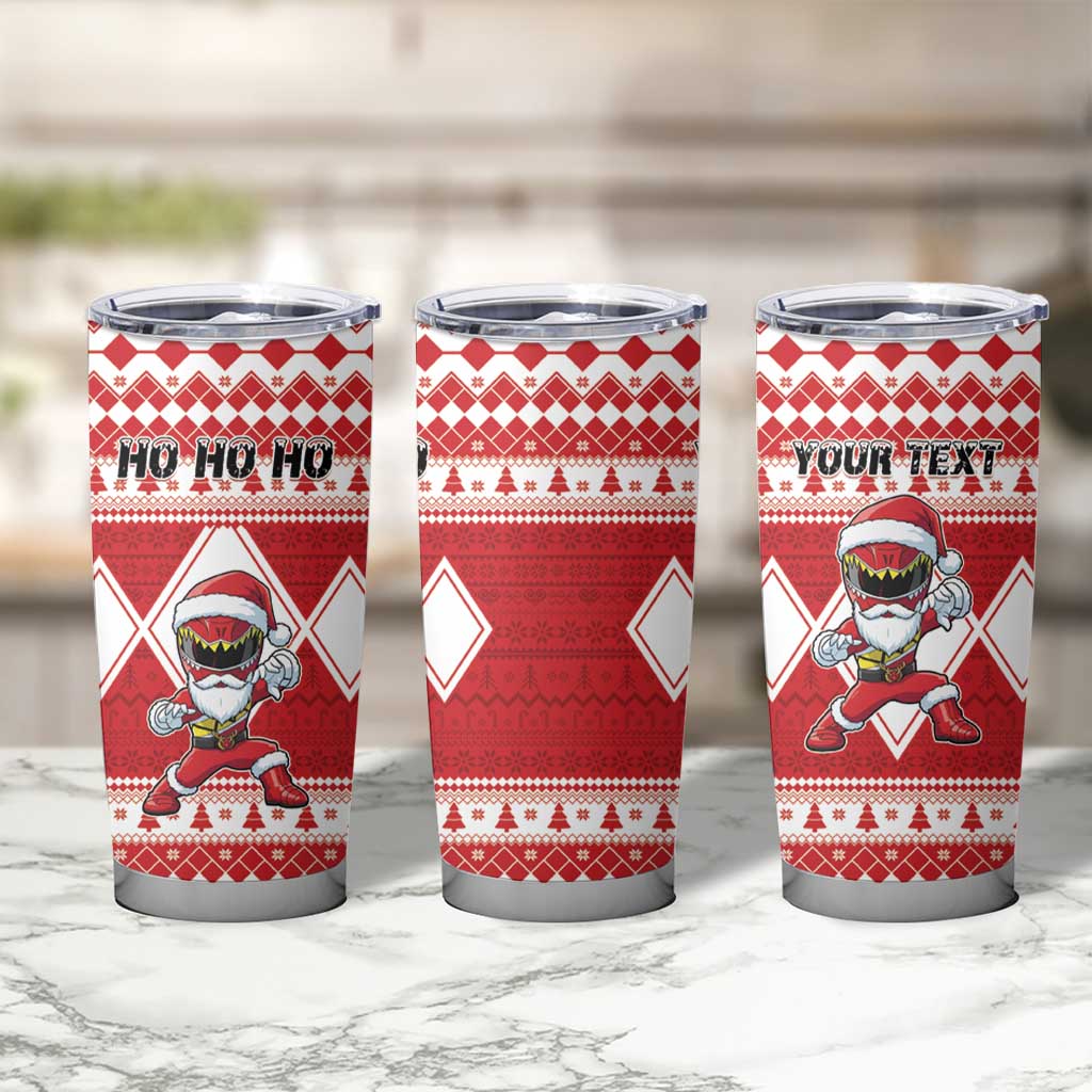 Personalized Power Red Ranger Santa Claus Tumbler Cup Funny Christmas - Wonder Print Shop