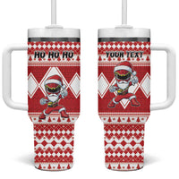 Personalized Power Red Ranger Santa Claus Tumbler With Handle Funny Christmas - Wonder Print Shop