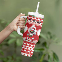 Personalized Power Red Ranger Santa Claus Tumbler With Handle Funny Christmas - Wonder Print Shop