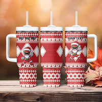 Personalized Power Red Ranger Santa Claus Tumbler With Handle Funny Christmas - Wonder Print Shop