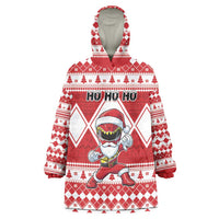 Personalized Power Red Ranger Santa Claus Wearable Blanket Hoodie Funny Christmas - Wonder Print Shop
