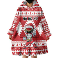Personalized Power Red Ranger Santa Claus Wearable Blanket Hoodie Funny Christmas - Wonder Print Shop
