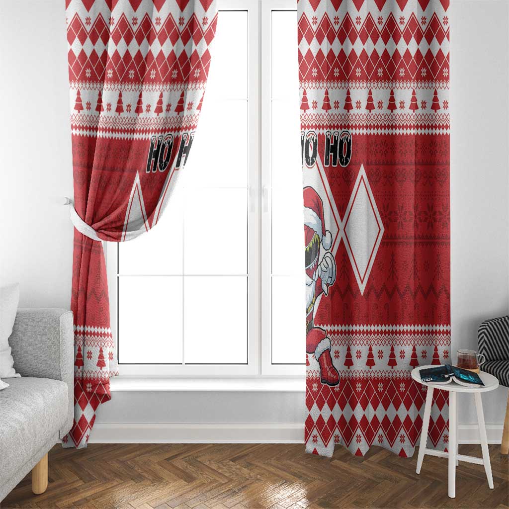 Power Red Ranger Santa Claus Window Curtain Funny Christmas - Wonder Print Shop