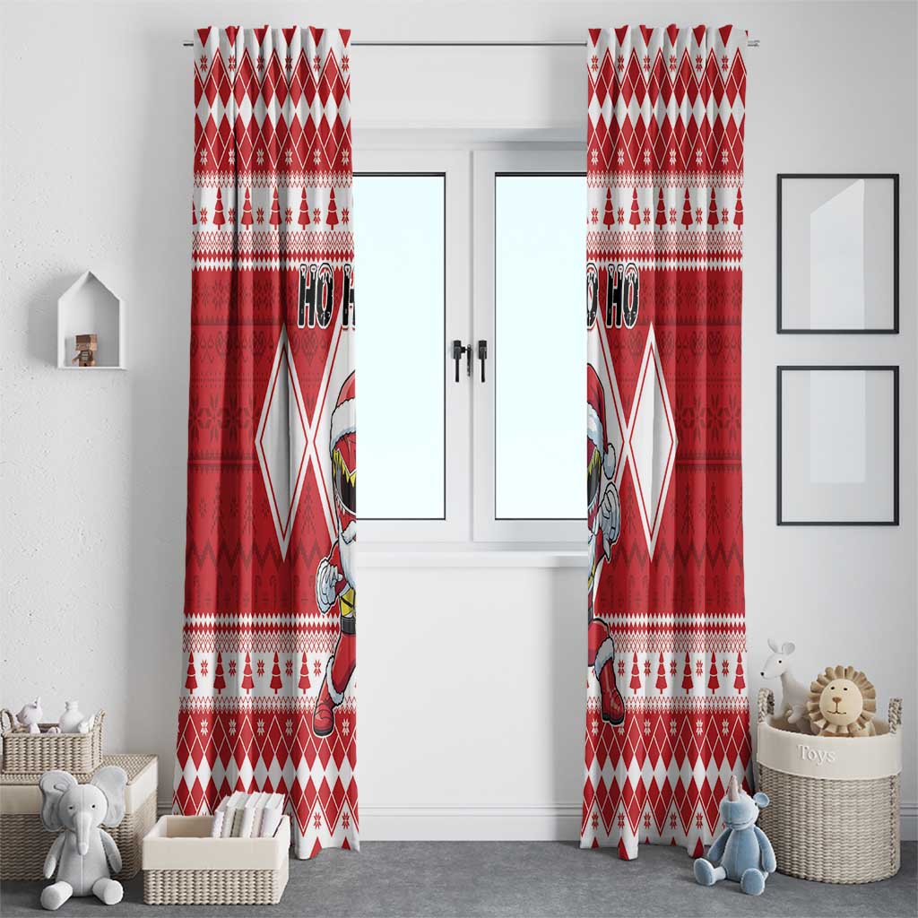 Power Red Ranger Santa Claus Window Curtain Funny Christmas - Wonder Print Shop
