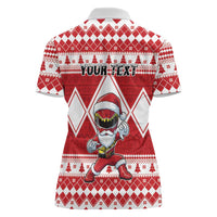 Personalized Power Red Ranger Santa Claus Women Polo Shirt Funny Christmas - Wonder Print Shop