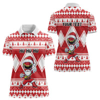 Personalized Power Red Ranger Santa Claus Women Polo Shirt Funny Christmas - Wonder Print Shop