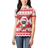 Personalized Power Red Ranger Santa Claus Women Polo Shirt Funny Christmas - Wonder Print Shop
