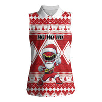 Personalized Power Red Ranger Santa Claus Women Sleeveless Polo Shirt Funny Christmas - Wonder Print Shop