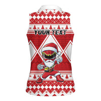 Personalized Power Red Ranger Santa Claus Women Sleeveless Polo Shirt Funny Christmas - Wonder Print Shop