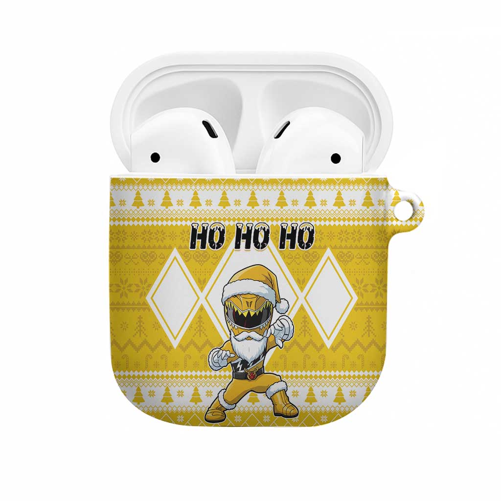 Power Yellow Ranger Santa Claus AirPods Case Funny Christmas - Wonder Print Shop