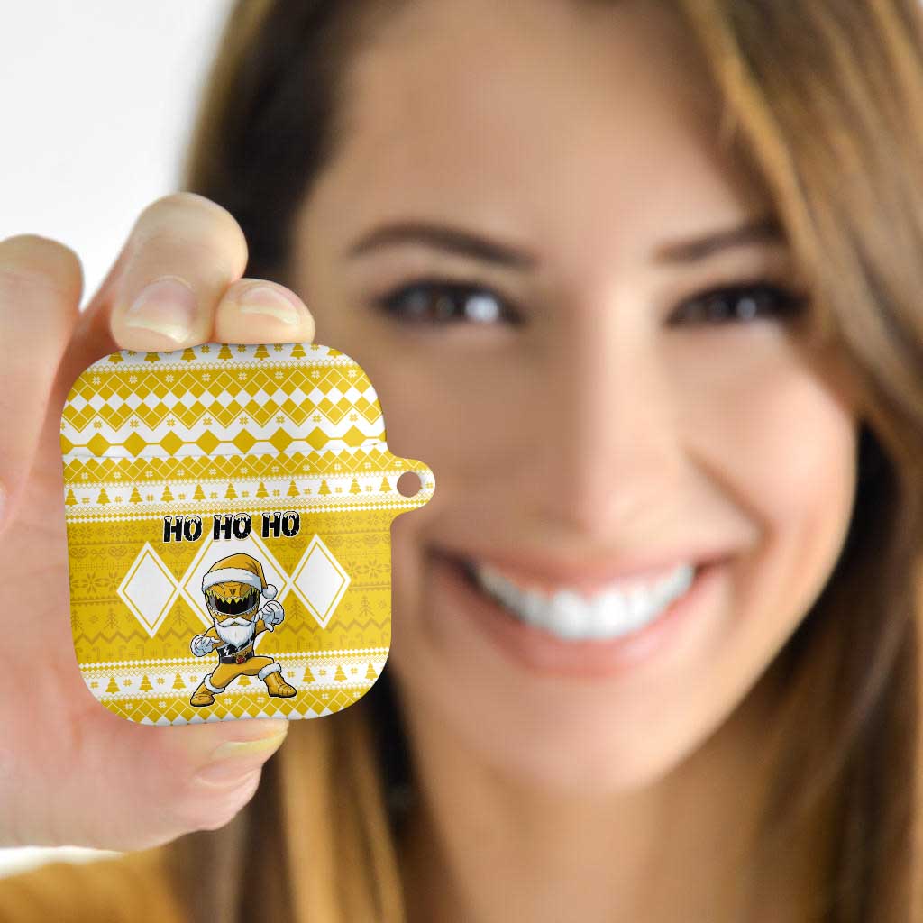 Power Yellow Ranger Santa Claus AirPods Case Funny Christmas - Wonder Print Shop
