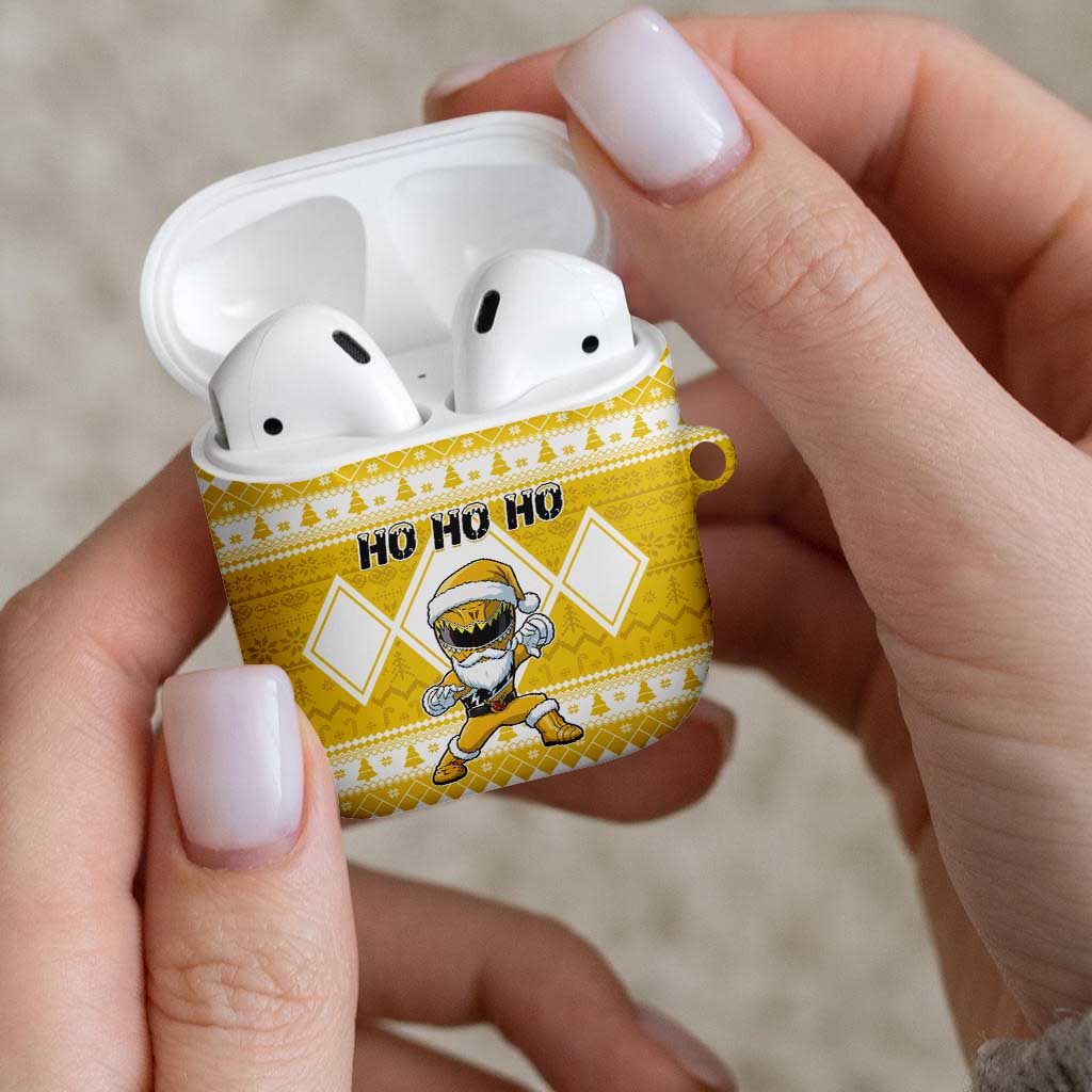 Power Yellow Ranger Santa Claus AirPods Case Funny Christmas - Wonder Print Shop