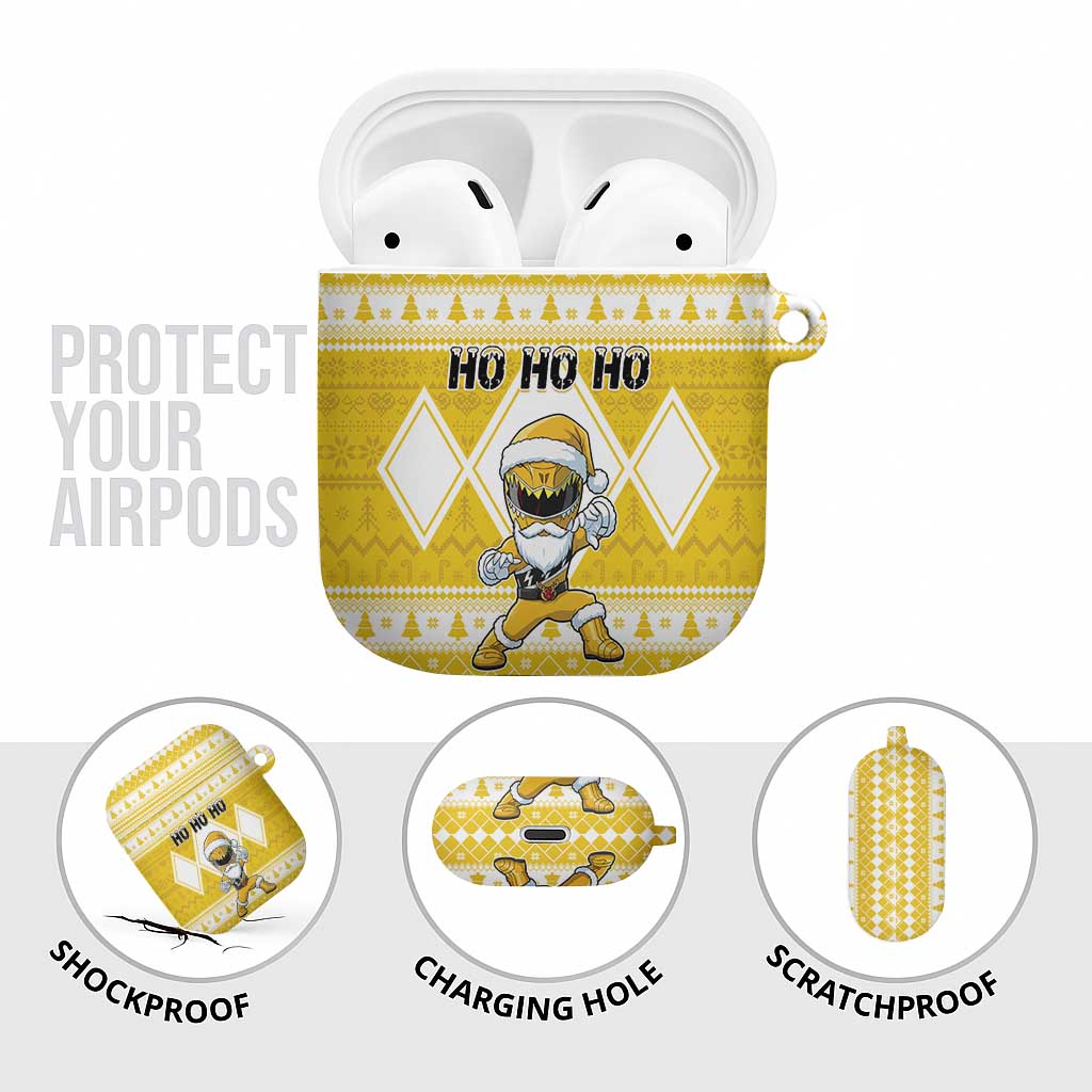Power Yellow Ranger Santa Claus AirPods Case Funny Christmas - Wonder Print Shop