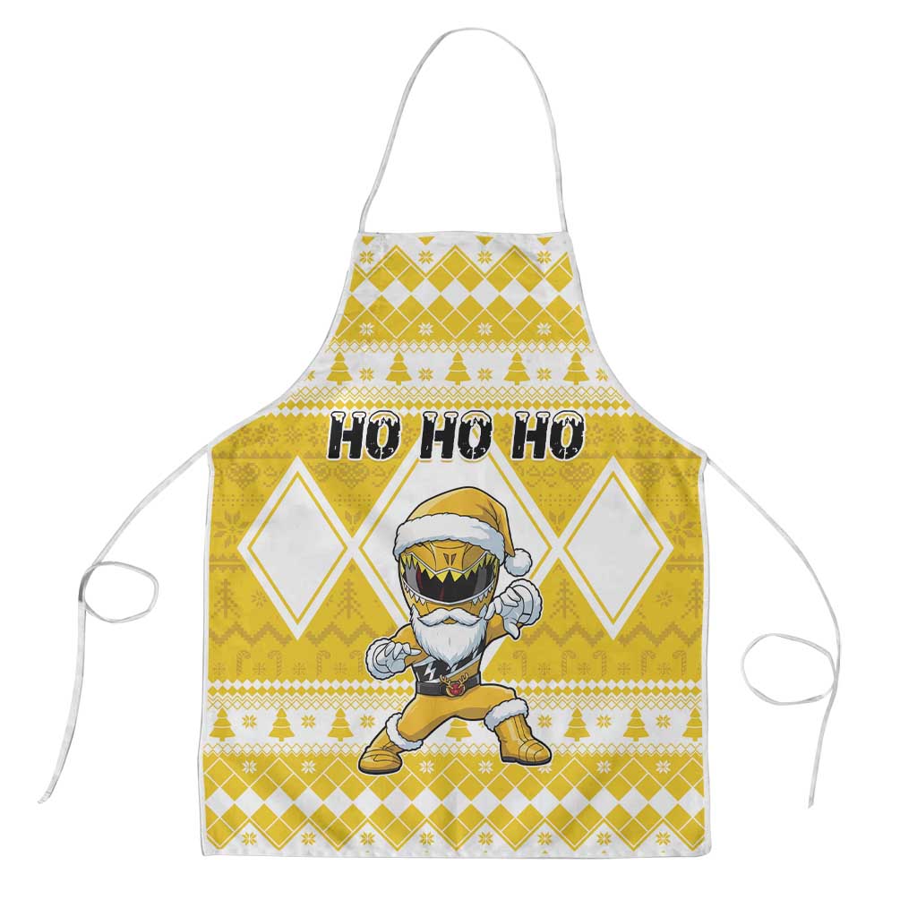 Power Yellow Ranger Santa Claus Apron Funny Christmas - Wonder Print Shop