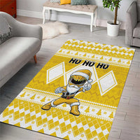 Power Yellow Ranger Santa Claus Area Rug Funny Christmas - Wonder Print Shop