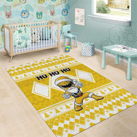 Power Yellow Ranger Santa Claus Area Rug Funny Christmas - Wonder Print Shop