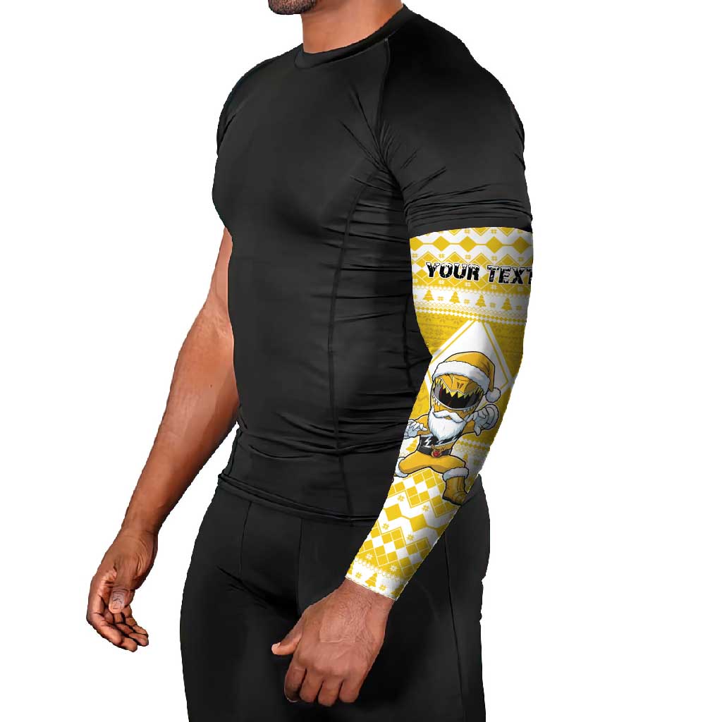 Personalized Power Yellow Ranger Santa Claus Arm Sleeves Funny Christmas - Wonder Print Shop
