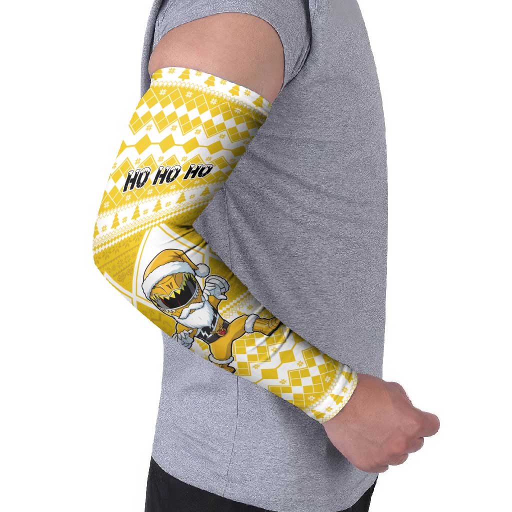 Personalized Power Yellow Ranger Santa Claus Arm Sleeves Funny Christmas - Wonder Print Shop
