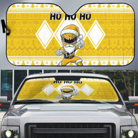 Power Yellow Ranger Santa Claus Auto Sun Shade Funny Christmas - Wonder Print Shop