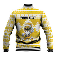 Personalized Power Yellow Ranger Santa Claus Baseball Jacket Funny Christmas - Wonder Print Shop