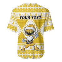 Personalized Power Yellow Ranger Santa Claus Baseball Jersey Funny Christmas - Wonder Print Shop