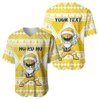 Personalized Power Yellow Ranger Santa Claus Baseball Jersey Funny Christmas - Wonder Print Shop