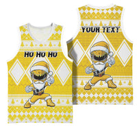 Personalized Power Yellow Ranger Santa Claus Basketball Jersey Funny Christmas - Wonder Print Shop
