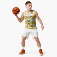 Personalized Power Yellow Ranger Santa Claus Basketball Jersey Funny Christmas - Wonder Print Shop