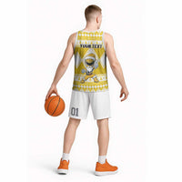 Personalized Power Yellow Ranger Santa Claus Basketball Jersey Funny Christmas - Wonder Print Shop