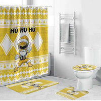 Power Yellow Ranger Santa Claus Bathroom Set Funny Christmas - Wonder Print Shop