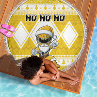 Power Yellow Ranger Santa Claus Beach Blanket Funny Christmas - Wonder Print Shop