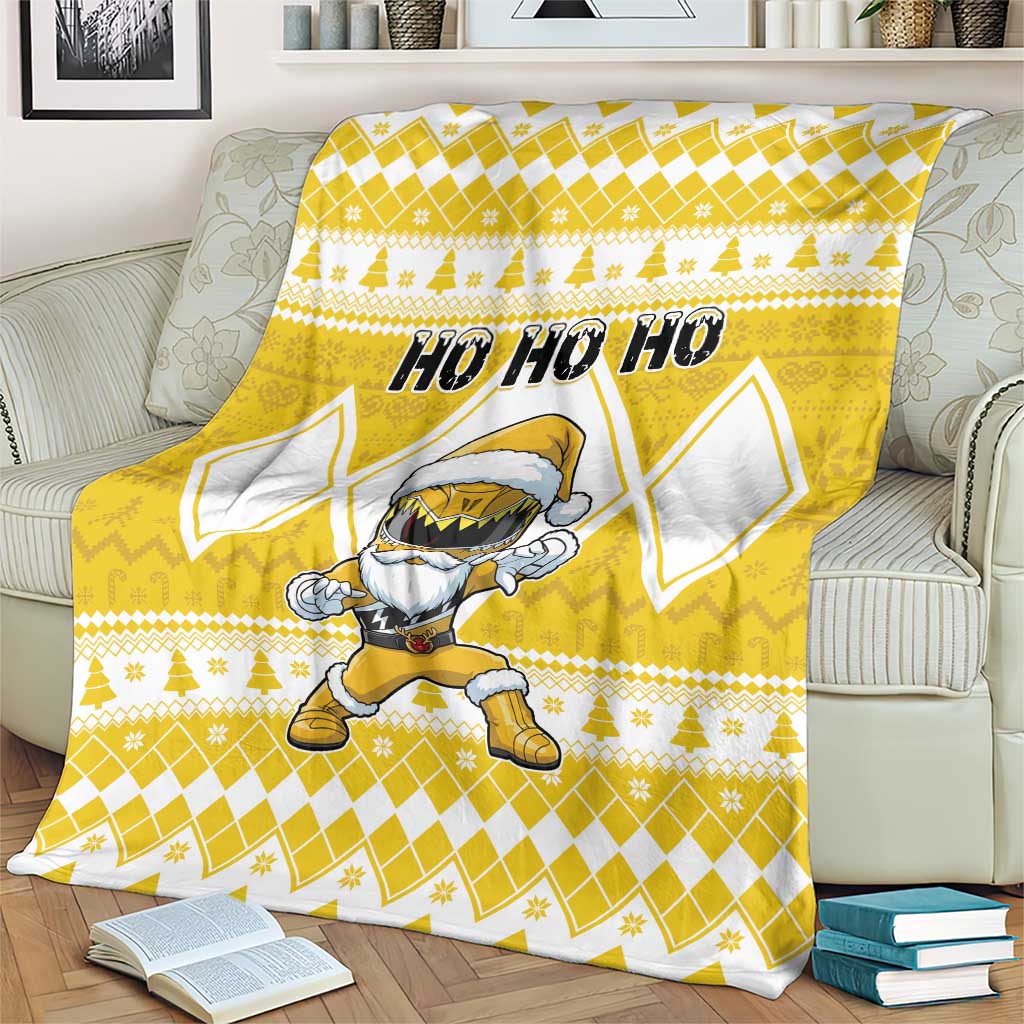 Power Yellow Ranger Santa Claus Blanket Funny Christmas - Wonder Print Shop