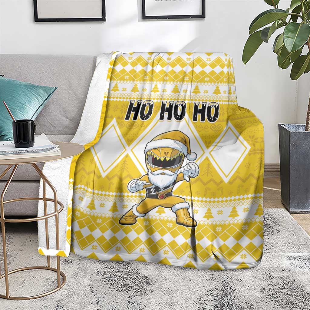 Power Yellow Ranger Santa Claus Blanket Funny Christmas - Wonder Print Shop