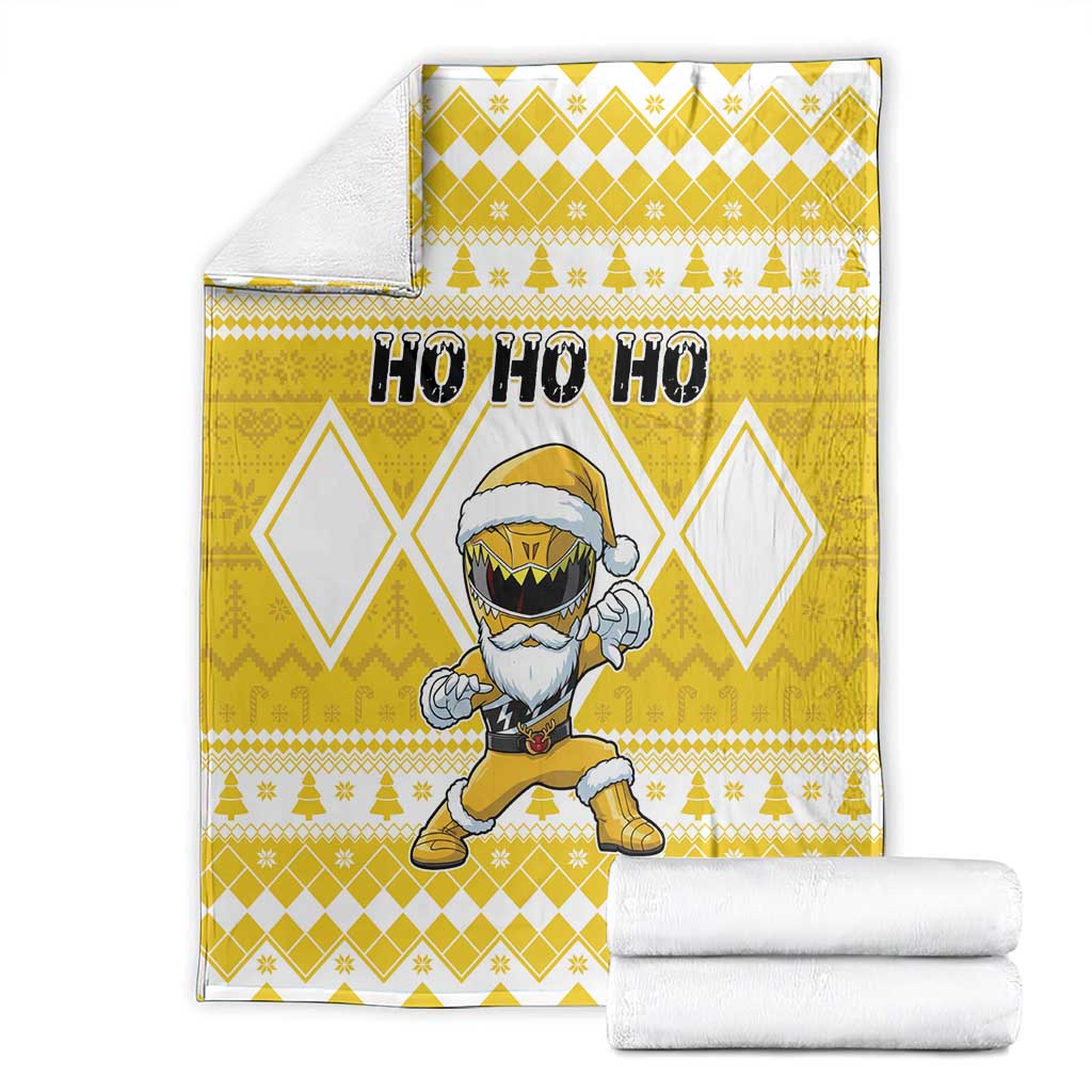 Power Yellow Ranger Santa Claus Blanket Funny Christmas - Wonder Print Shop
