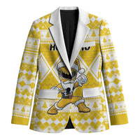 Personalized Power Yellow Ranger Santa Claus Blazer Funny Christmas - Wonder Print Shop