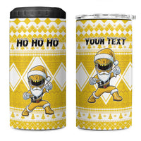 Personalized Power Yellow Ranger Santa Claus 4 in 1 Can Cooler Tumbler Funny Christmas - Wonder Print Shop