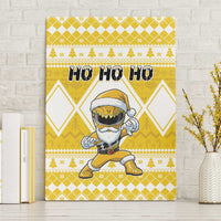 Power Yellow Ranger Santa Claus Canvas Wall Art Funny Christmas - Wonder Print Shop